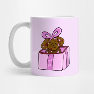 Valentine’s Day Heart Chocolate Lab Puppy in a Pink Box with Bow, made by EndlessEmporium Mug